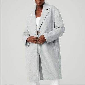 ALO Yoga VIP Blazer Trench Coat Jacket Athletic Heather Grey size Medium